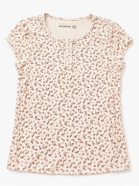 abercrombie kids Cream Tee with Pink Floral Print